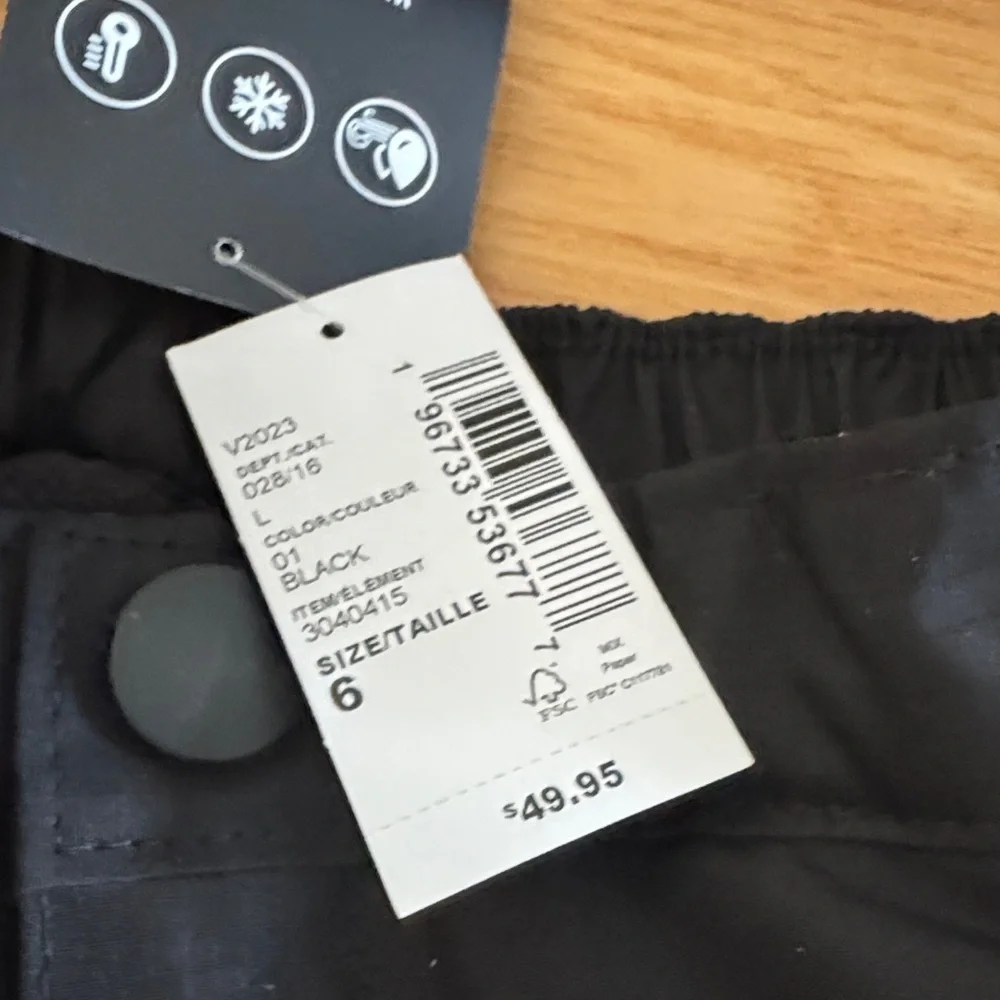 Children’s Place Black Snow Pants Boys Size 6 NWT Winter Ski